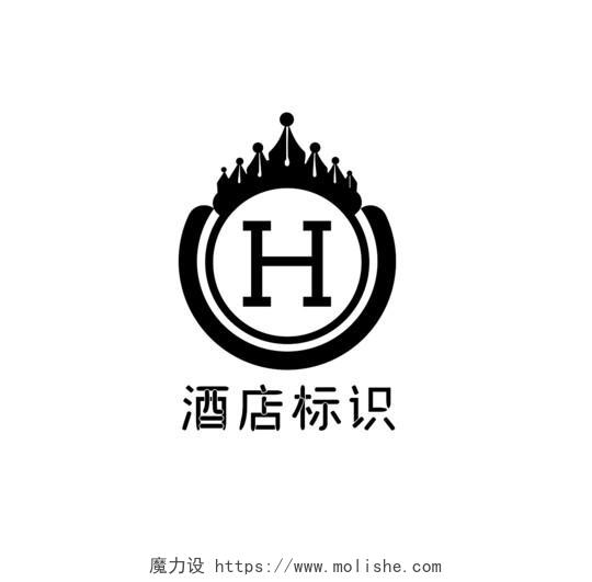 酒店标识logo黑色形状生成ai图标酒店logo